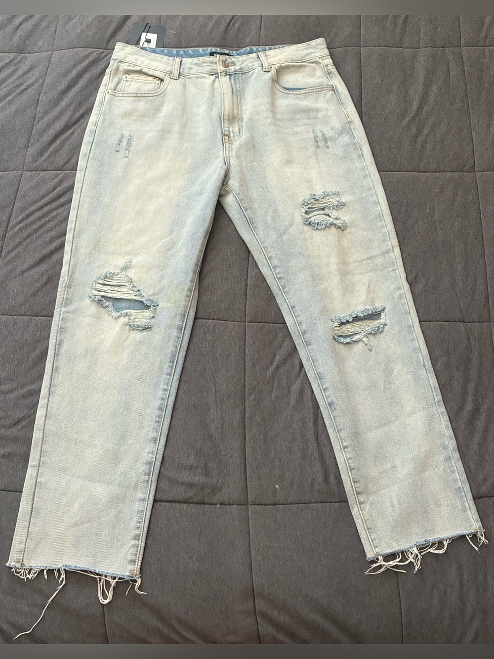 Nasty Gal Light Wash Distressed Jeans